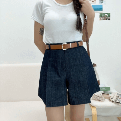 🎀소장각🎀 청슬라브 핀턱팬츠 / 반바지 청바지 치마바지 코튼팬츠 청반바지 핀턱슬랙스 밴딩슬랙스 카고바지 조거팬츠 연청바지 롱스커트 플리츠스커트 미니스커트 청치마 멜빵치마 하객룩