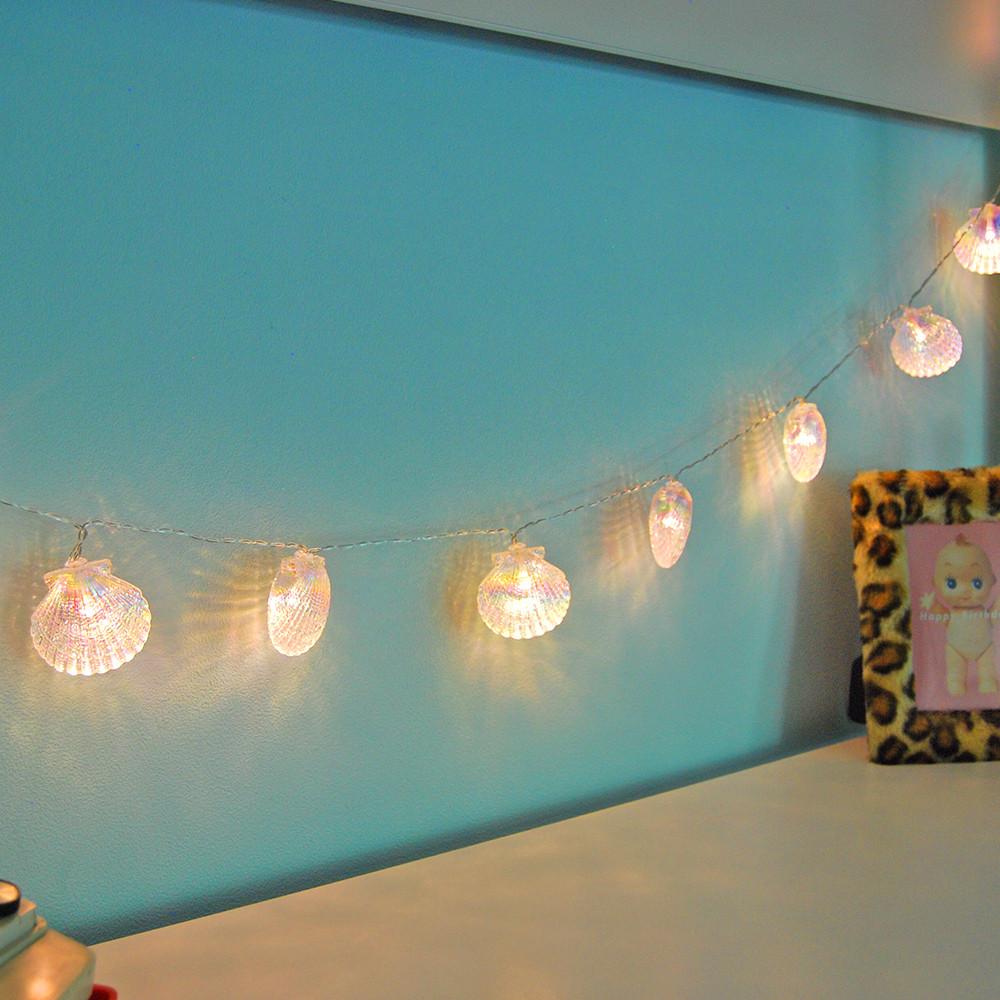 조개 쉘 가랜드 전구/LED 10구 캠핑 조명