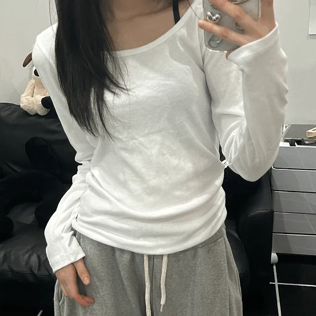 [MD추천] Basic slim u-neck T 베이직 슬림 유넥 티