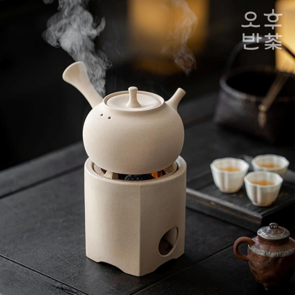 도자기 대형 차 주전자 횡파형 다관 650ml