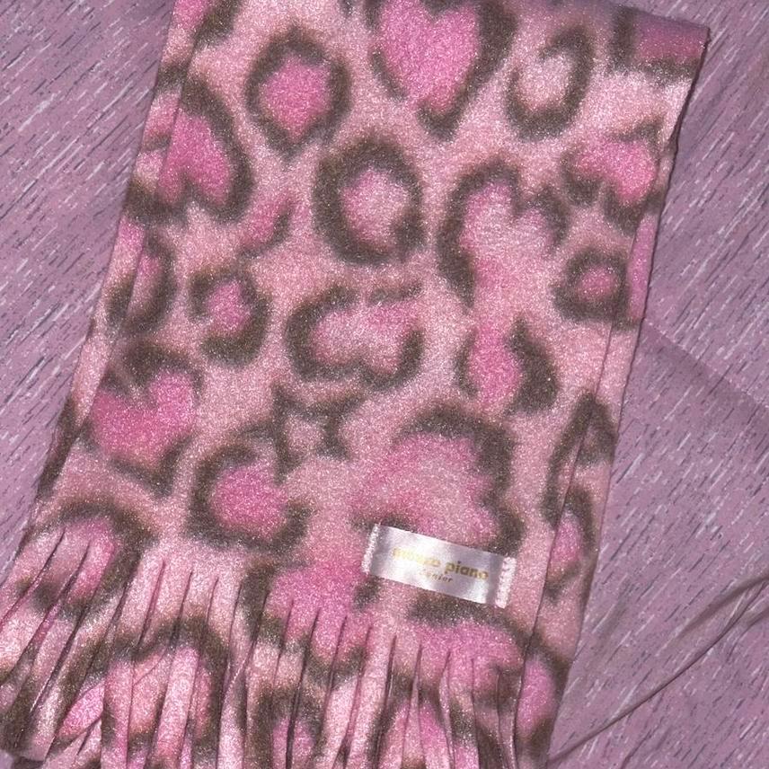 메조피아노 핑크 레오파드 머플러 갸루 호피 목도리
