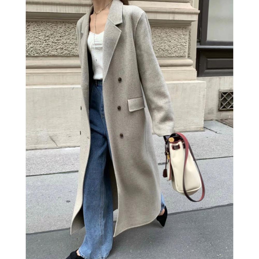 poster 포스터 프레그 울 핸드메이드 코트 카라 맥시 더블 ct (2colors)