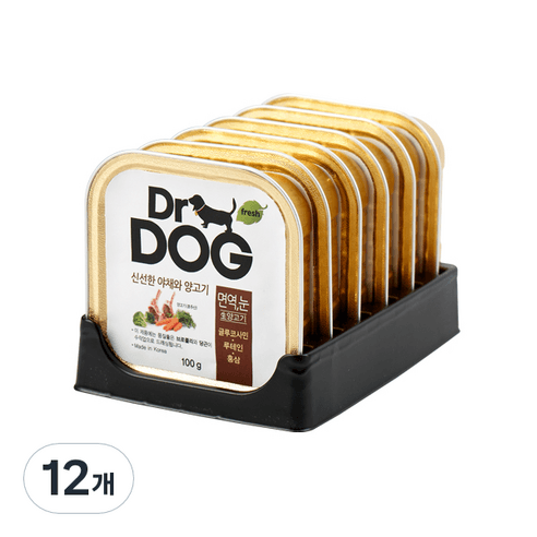 닥터독 눈 면역 강아지 간식 캔 100g, 양고기, 100g, 12개 - 캔 | 쿠팡