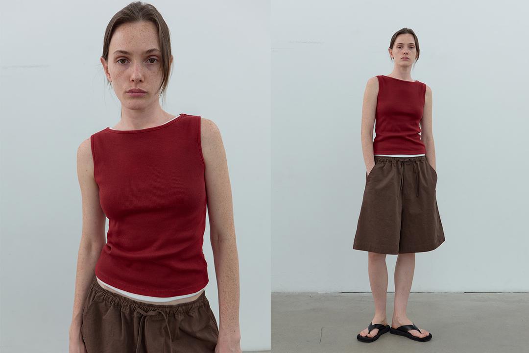Boatneck rib sleeveless (red)