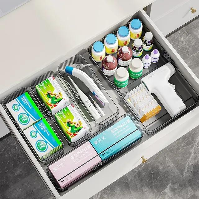 사이즈 조절형 화장대 데스크 서랍 정리함 3type