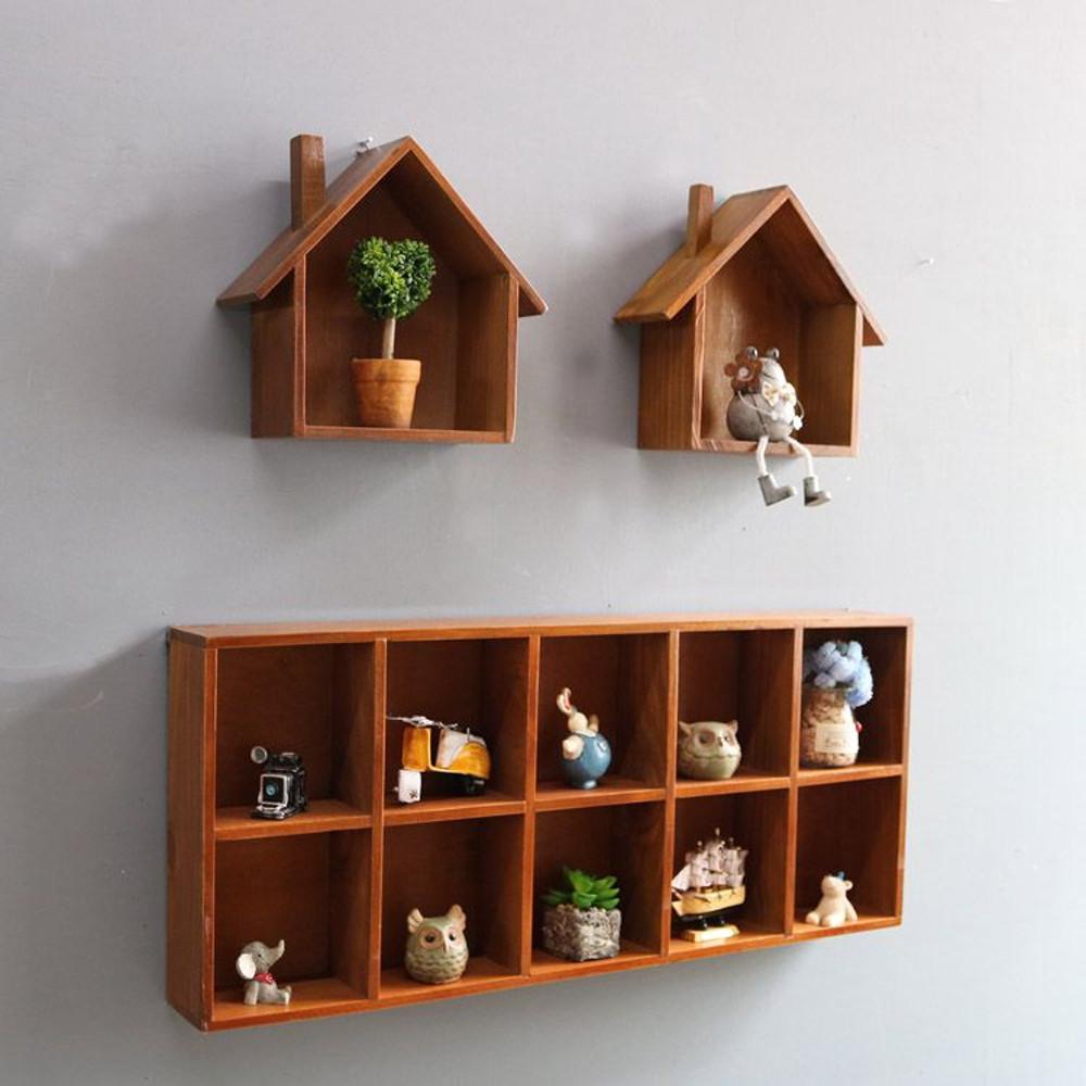 집모양 선반 원목 빈티지 카페 의류 매장
