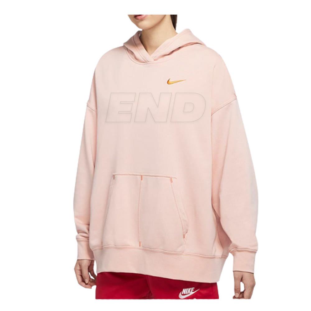 나이키 W 스포츠웨어 스우시 플리스 후드티 핑크 DM6202-601