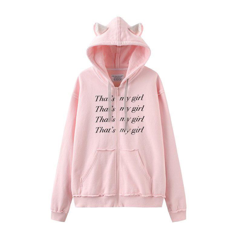 Pink Kitty Hoodie - Small