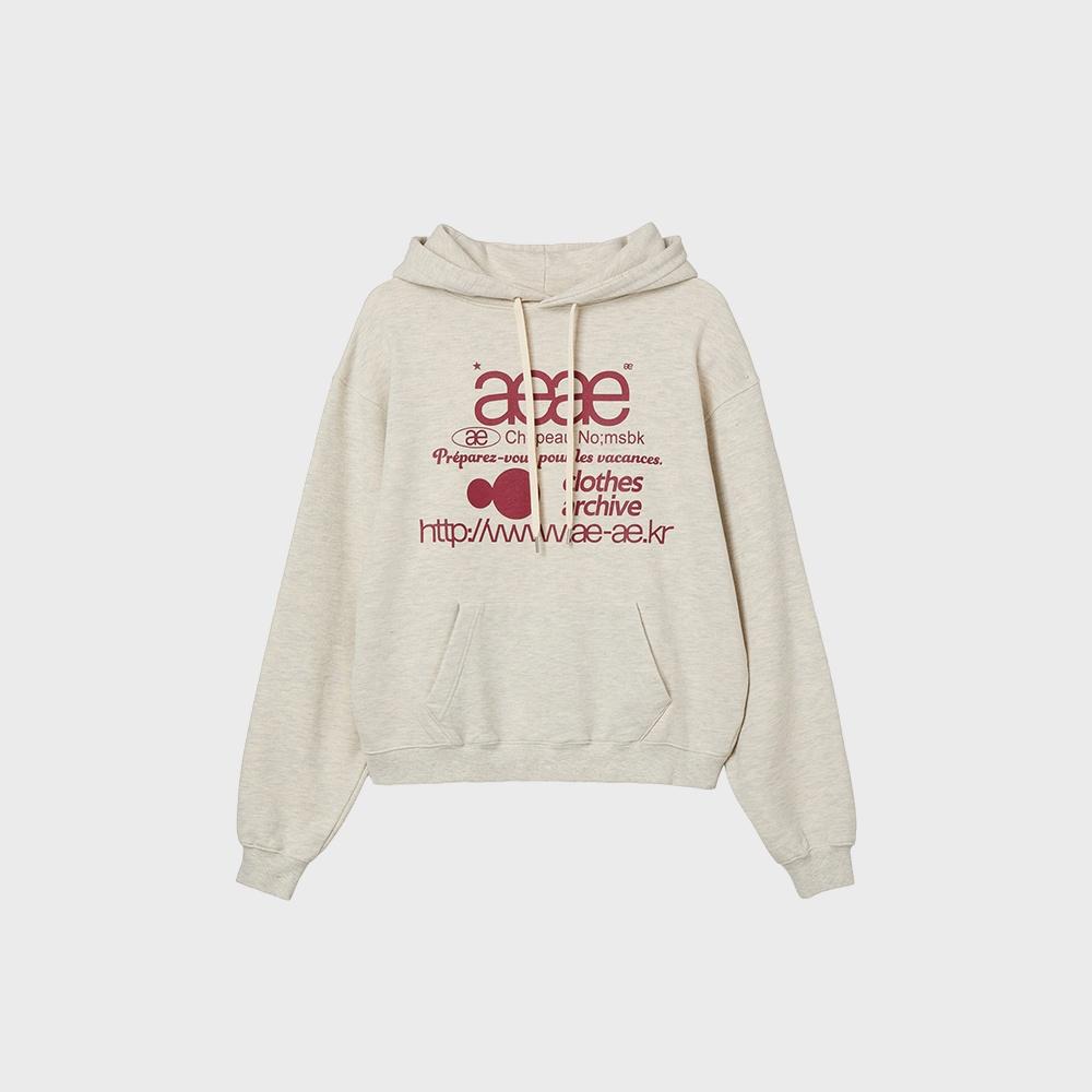 WEB LOGO LOOSED HOODIE [OATMEAL]
