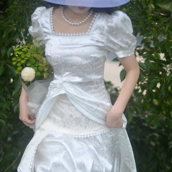 Medieval Square Collar Bubble Dress