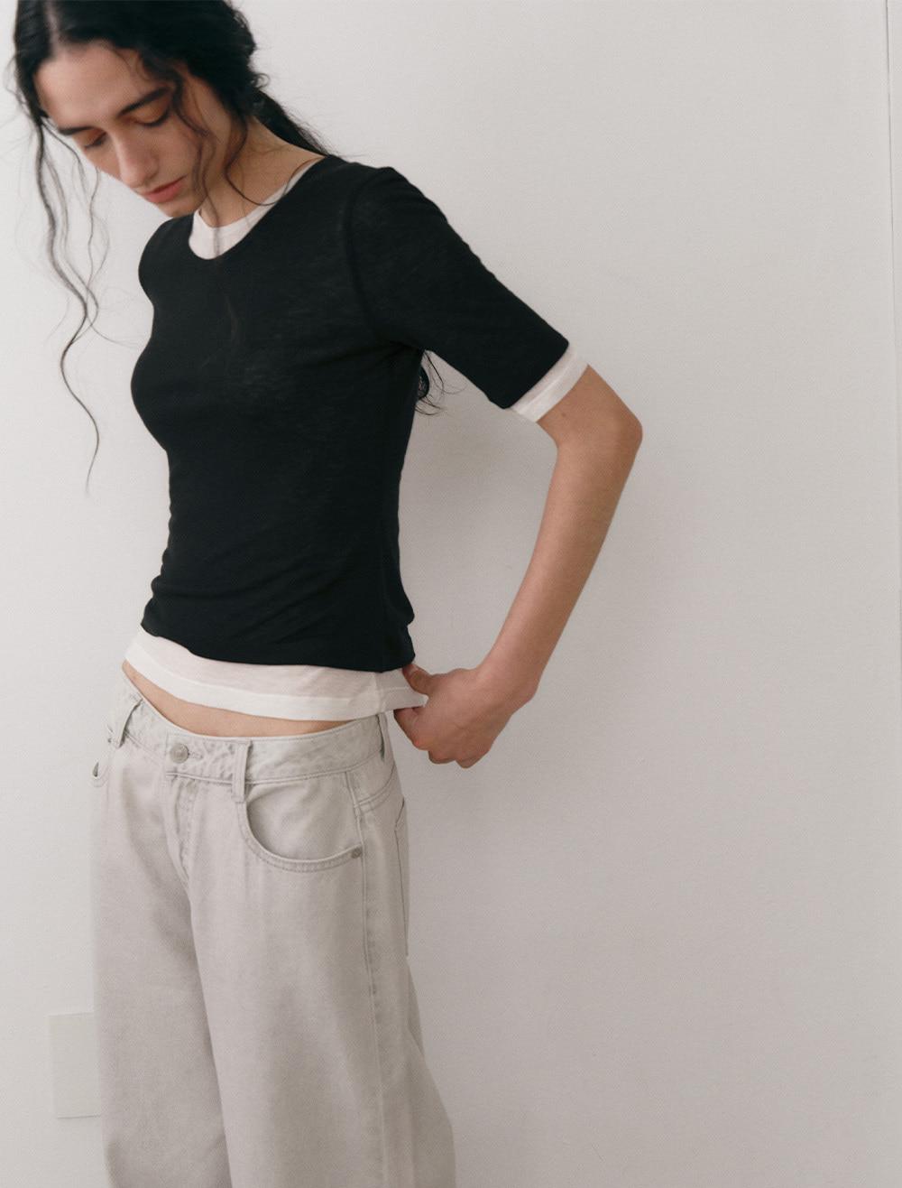 [5th REORDER] LAYERED T-SHIRT [BLACK]