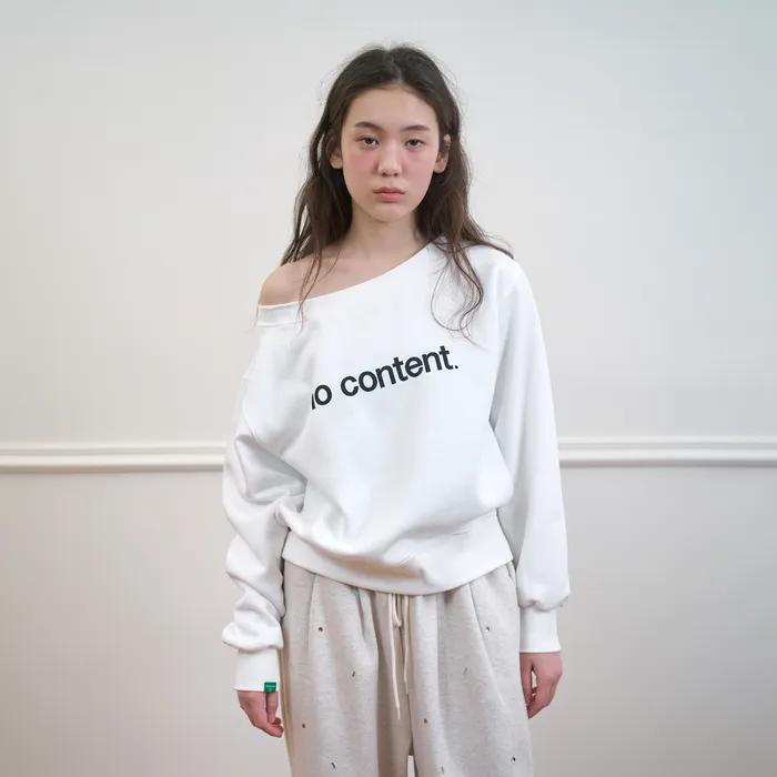 260. Nocontent Boat Neck Sweatshirt_White