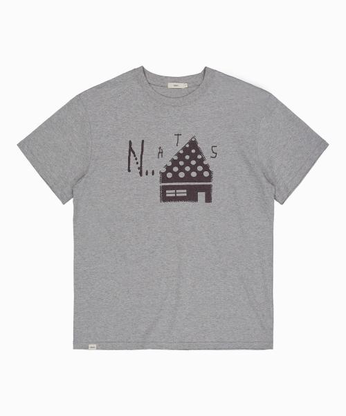 Dot home oversized t-shirt, melange gray