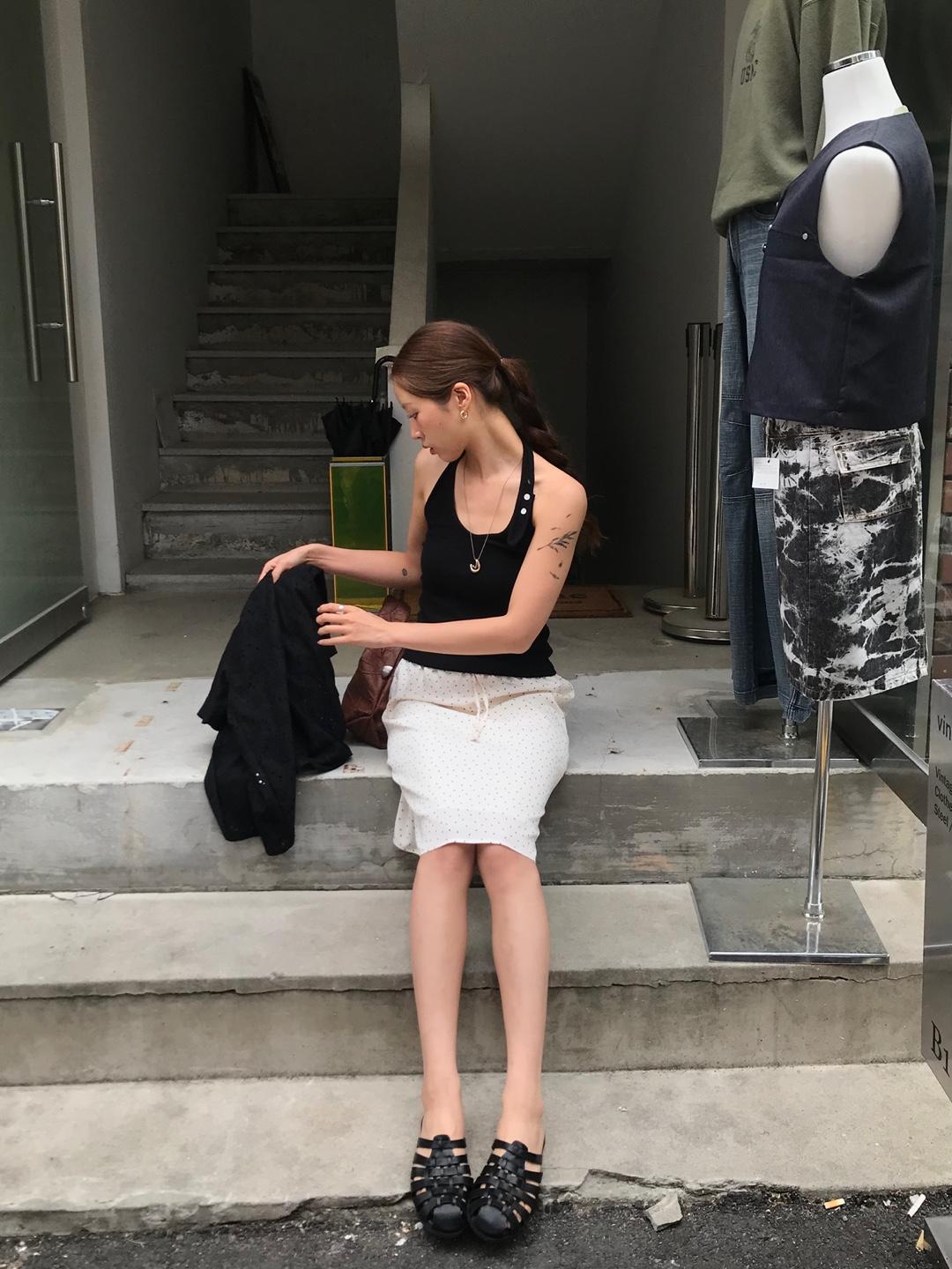 오네 (당일발송) button halter top