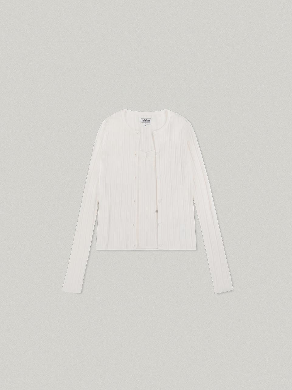 Wrinkle V neck Cardigan Set - Ivory링클 브이넥 가디건 세트
