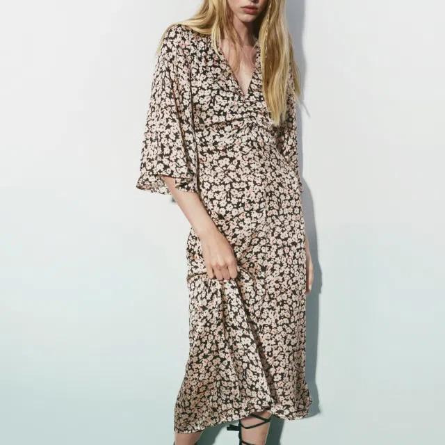 [해외배송] ZARA 자라 드레이프 프린트 원피스 (MULTICOLOURED - 9878/164)