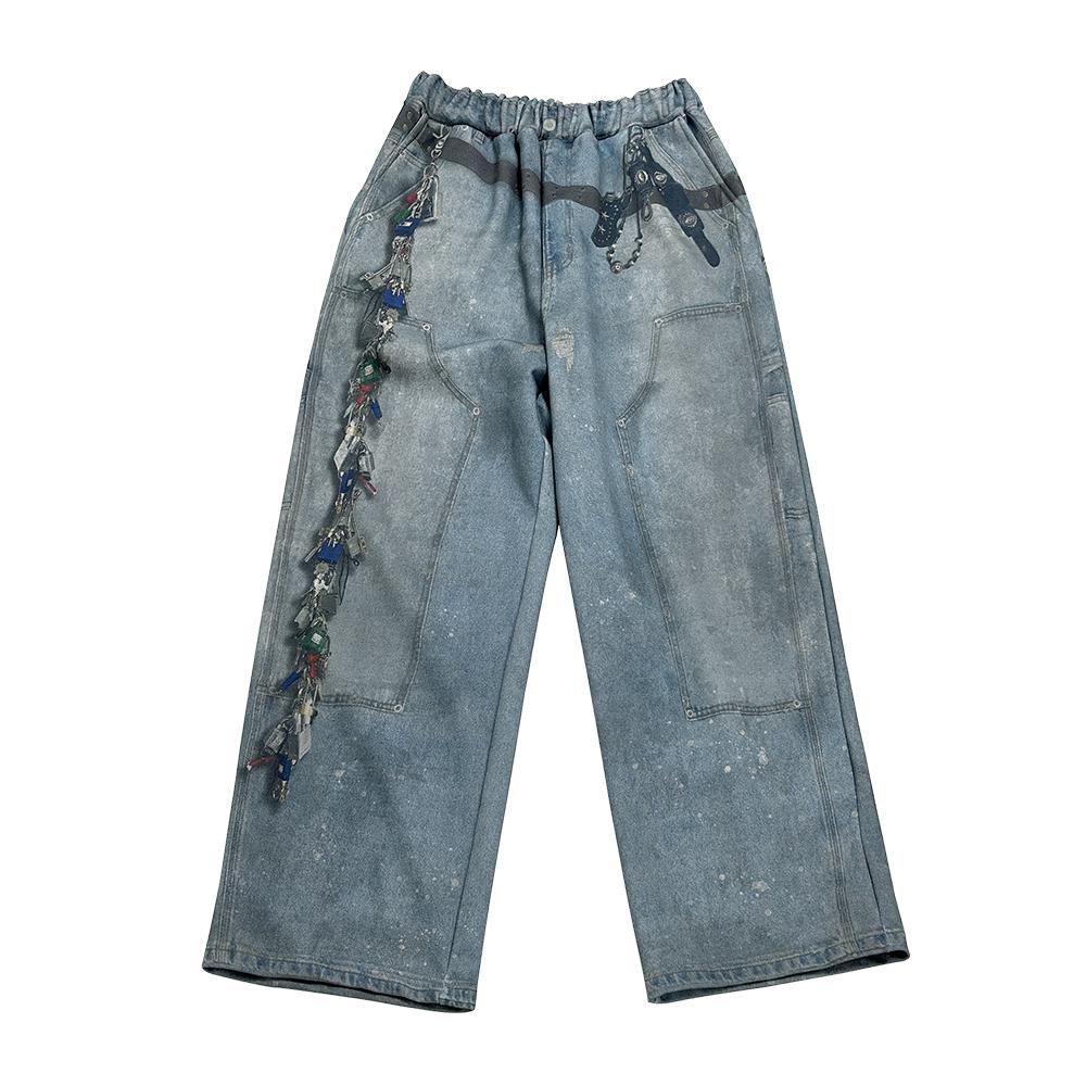 KEY CHAIN ILLUSION SWEATPANTS [BLUE]