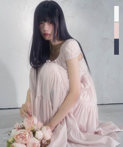 이조 핀턱 셔링 드레스_3Colors