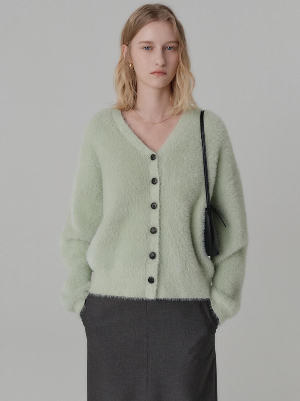 룩캐스트 릴리 헤어리 오버 핏 가디건_민트 / LILY HAIRY OVER FIT CARDIGAN_MINT