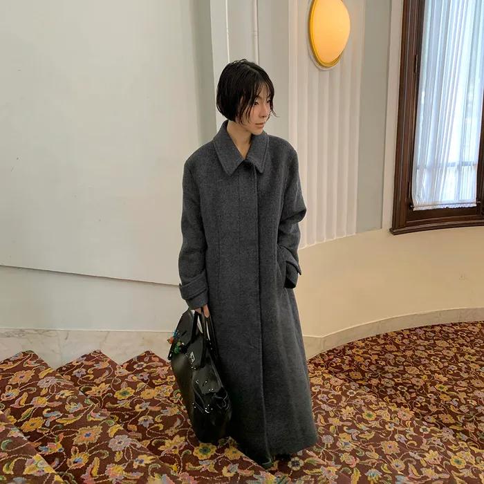 (W) 레거시 캐시미어 발마칸 코트 - 그레이