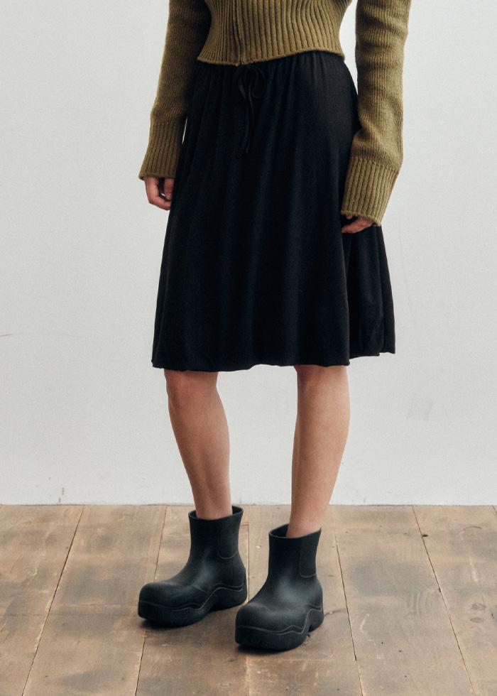 Every Day Comfort Balloon Midi Skirt_CTS621(Black)