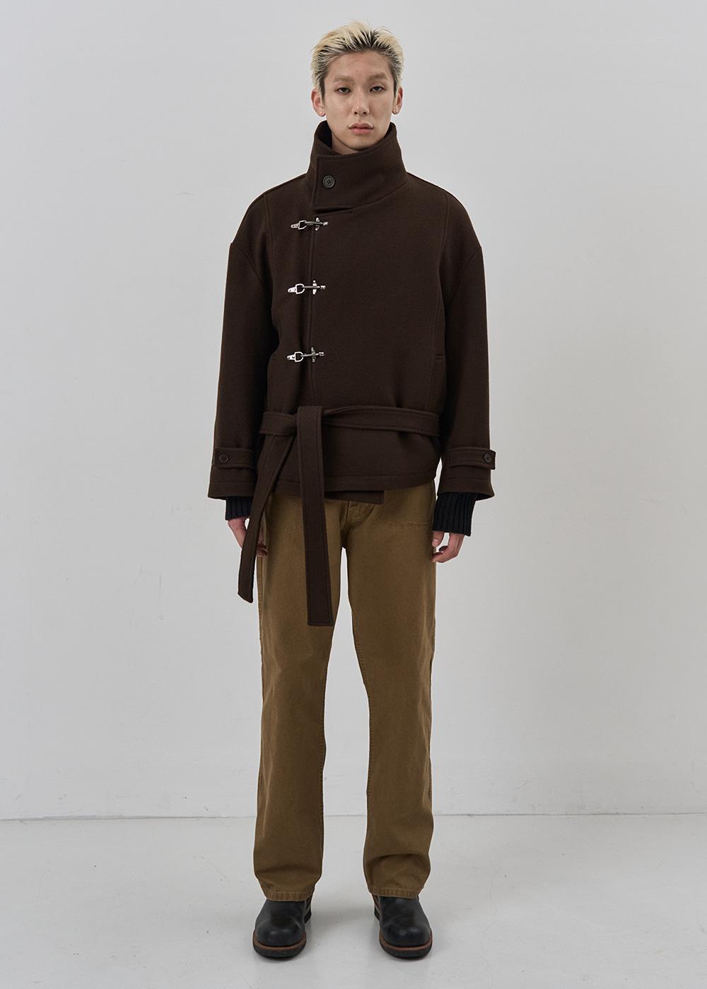 (m) Loop midi wool coat_choco brown