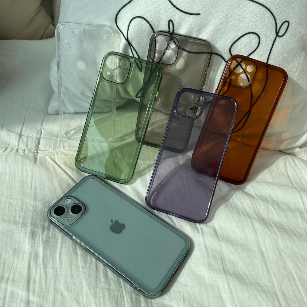 데일리 심플 기본 베이직 투명 블랙 그린 브라운 퍼플 블루 젤리케이스 풀커버  아이폰 7 8 SE X XS XR 11 12 13 14 미니 플러스 프로 프로맥스
