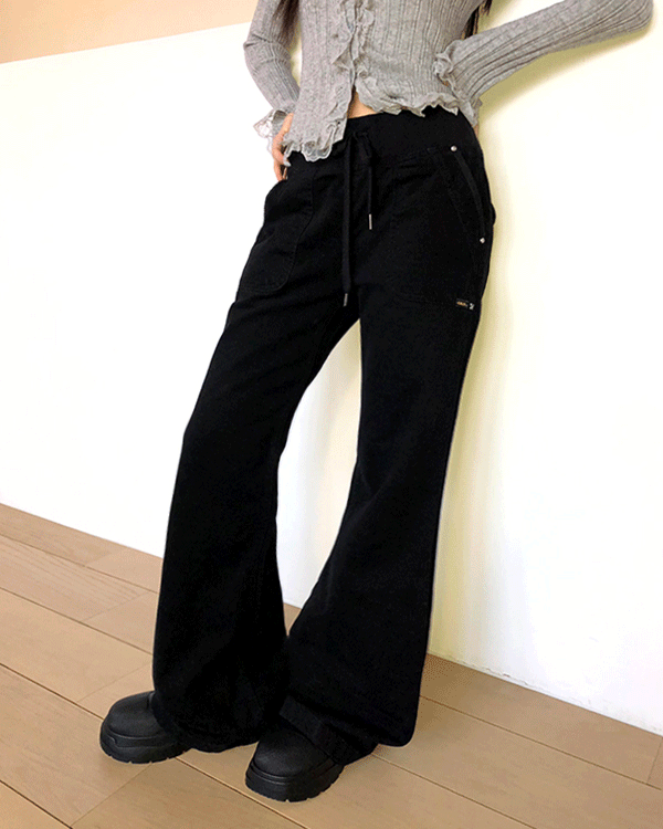 원더원더 [부츠컷✨] 로엔 로우라이즈 부츠컷 밴딩 팬츠