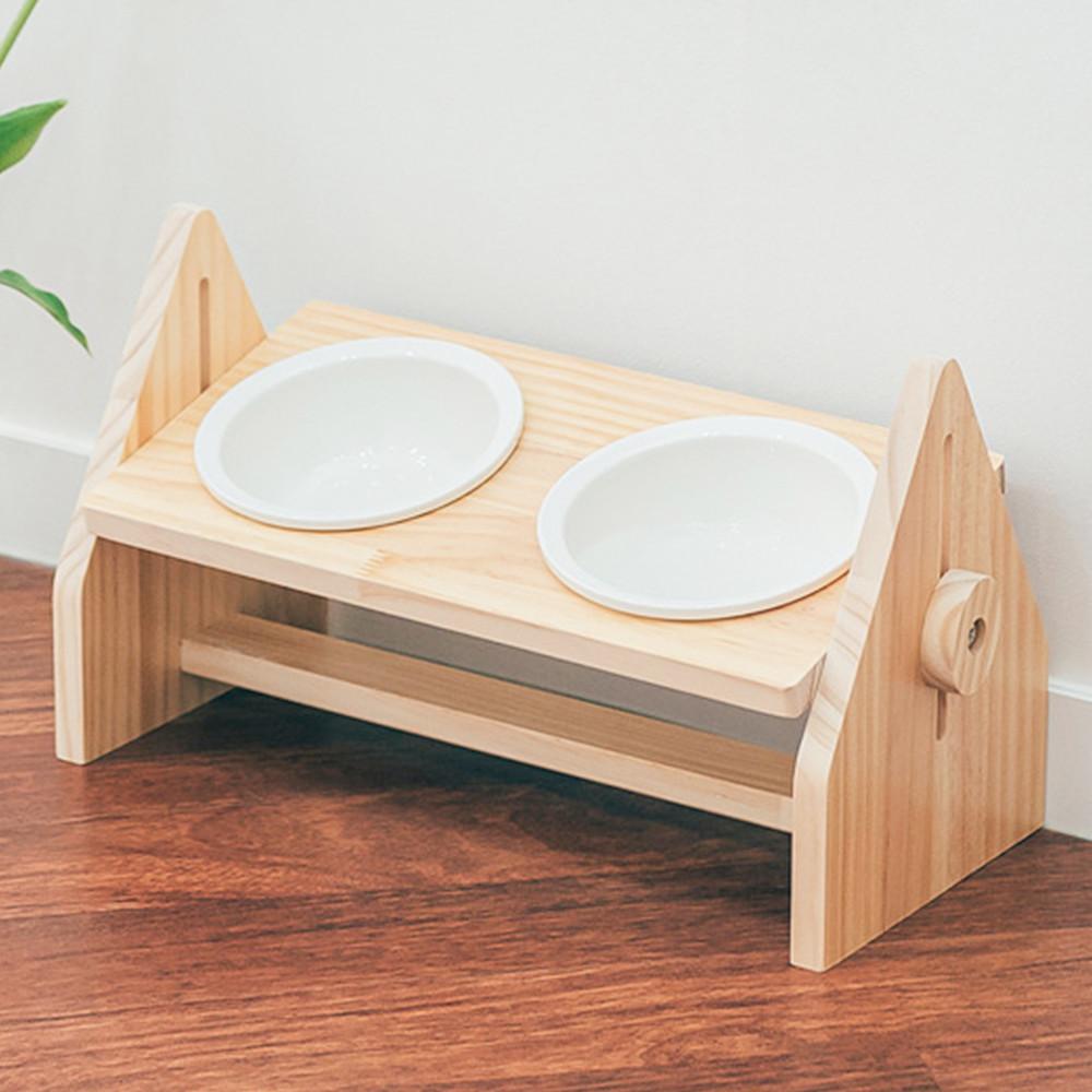 강아지밥그릇 고양이물그릇 애견 식기 높이조절 식탁 2구 세트