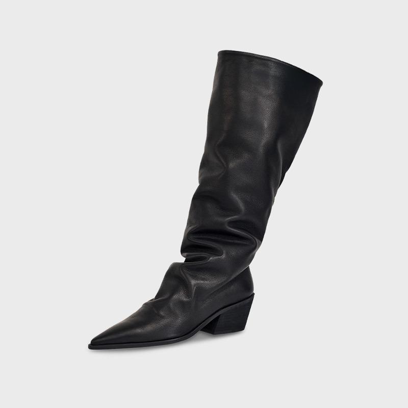 [단독상품] Sheep leather Kimera long Boots_Black