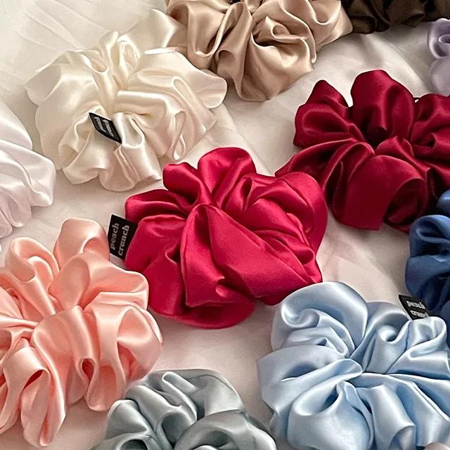 [자체제작/주문폭주🔥] 1+1 스크런치 새틴 실크 곱창밴드 헤어슈슈 자체제작 2size