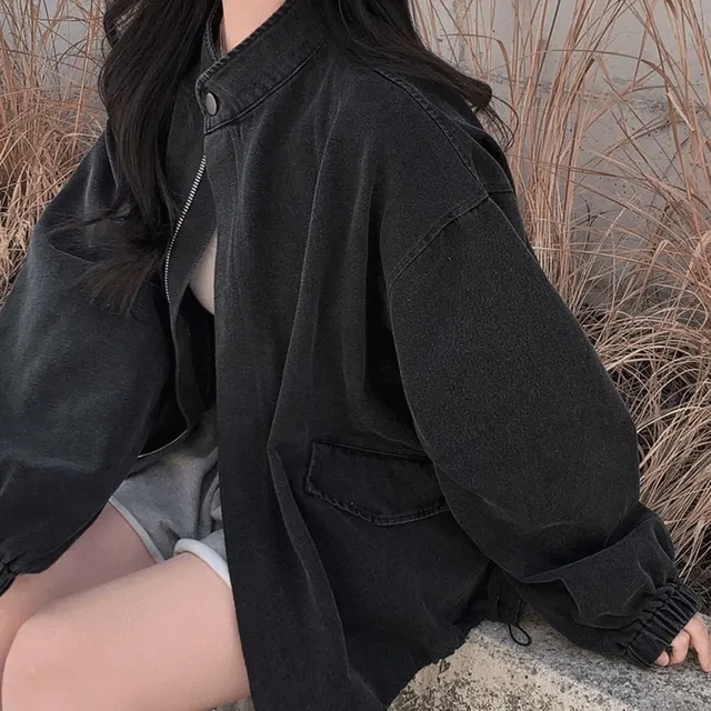 [주인장애착템!/new신상✨]애착 블루종,데일리 흑청 데님 바이커 블루종 자켓