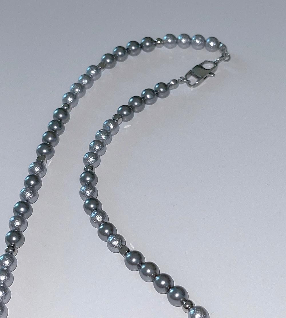 Surgical Steel X Ocean pearl Link Necklace