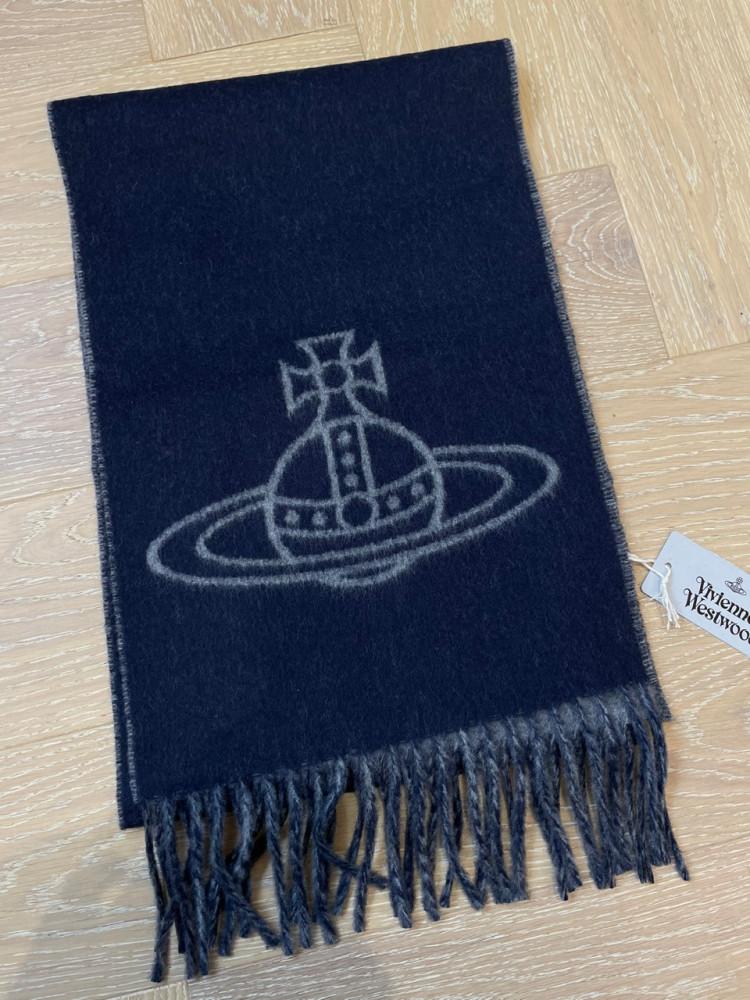 비비안 웨스트우드 싱글 ORB 스카프 머플러 네이비 902894