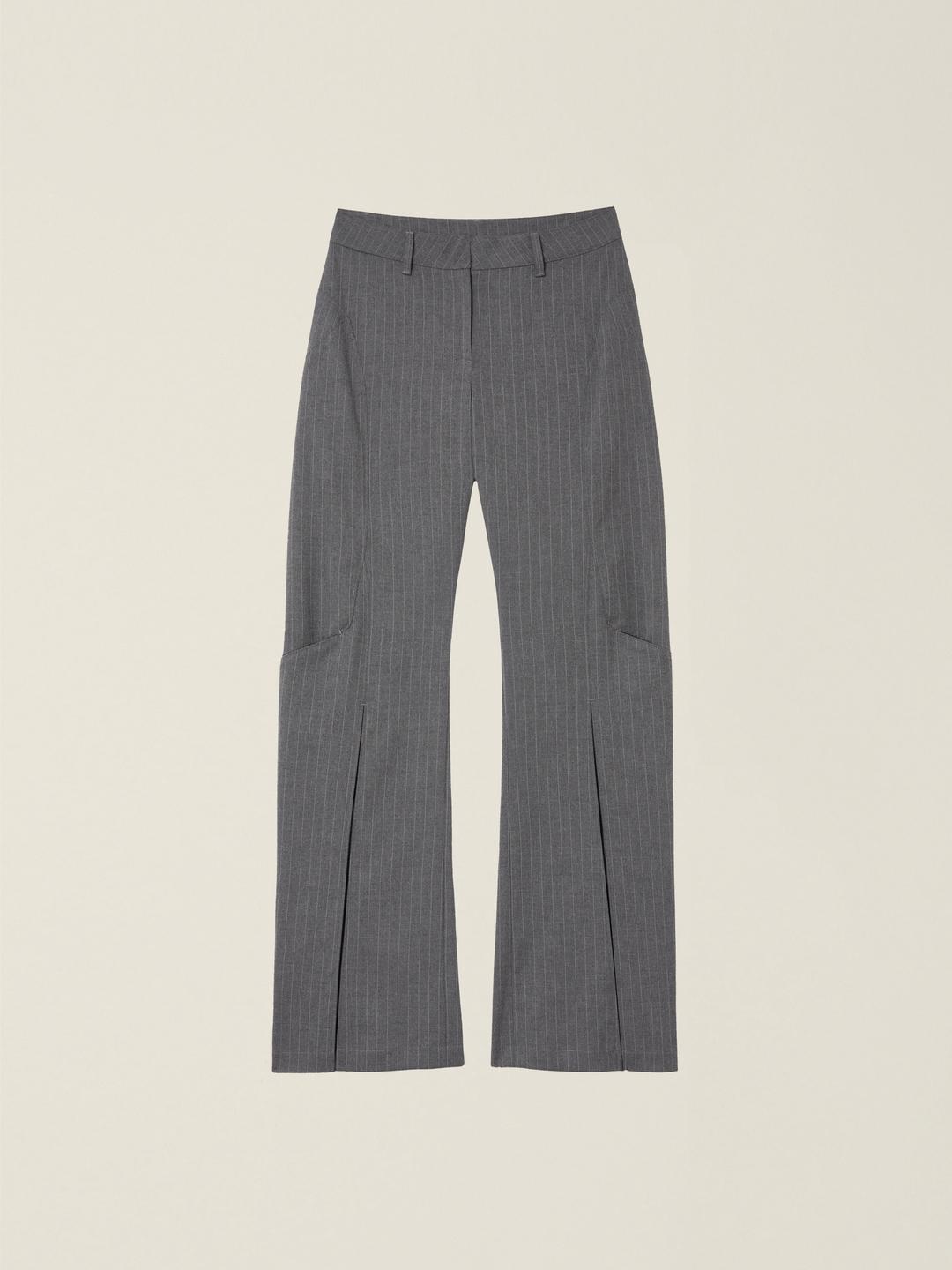 WOMENS STRIPE BOOTCUT PANTS GREY (STRIPE)