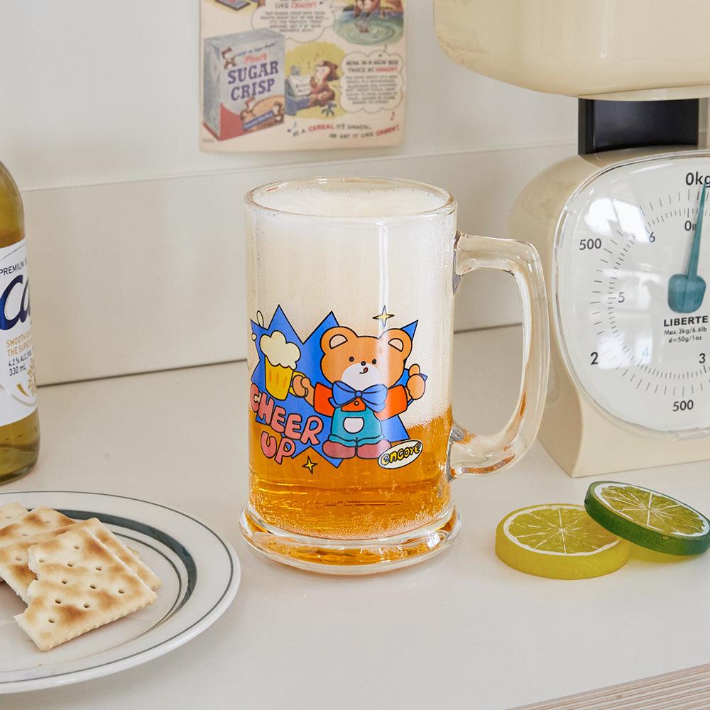 치얼업 비어컵 맥주잔 글라스잔 유리컵 술잔 홈카페 집들이 생일 자취 선물