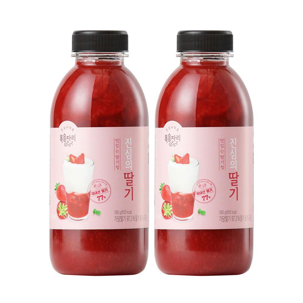 복음자리 딸기청 진심의 수제 과일청 라떼 580g 1+1 [원산지:국산]