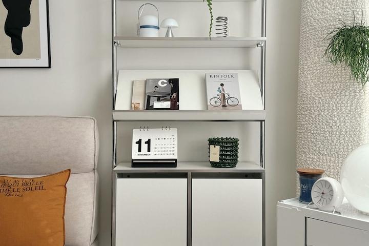 고트 미드센츄리 월 캐비닛 무타공 벽 선반장 수납장 4단 장식장