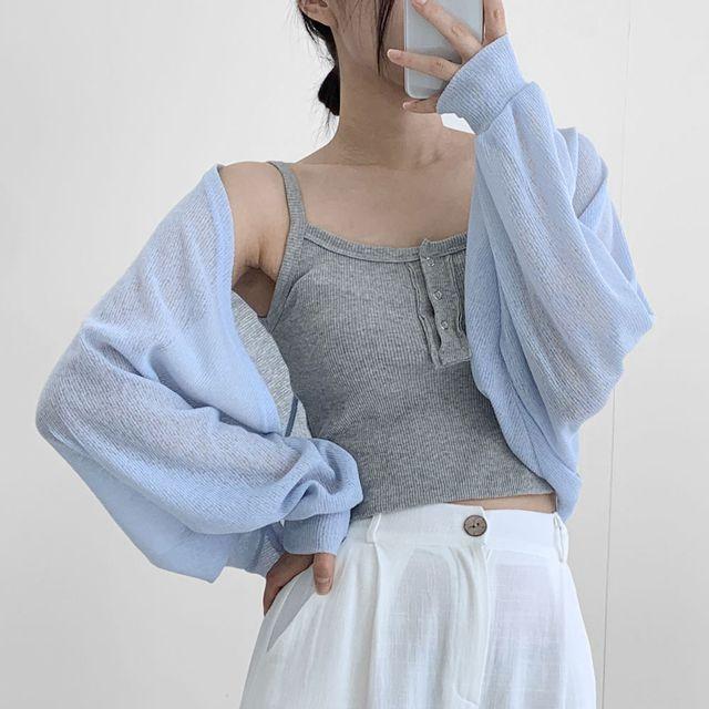 [여리핏/살탐방지] 우유 썸머 시스루 크롭 여름 볼레로 3color