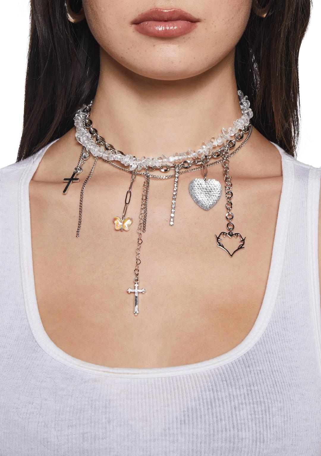 Charm Chain Necklace - SILVER / ONE SIZE