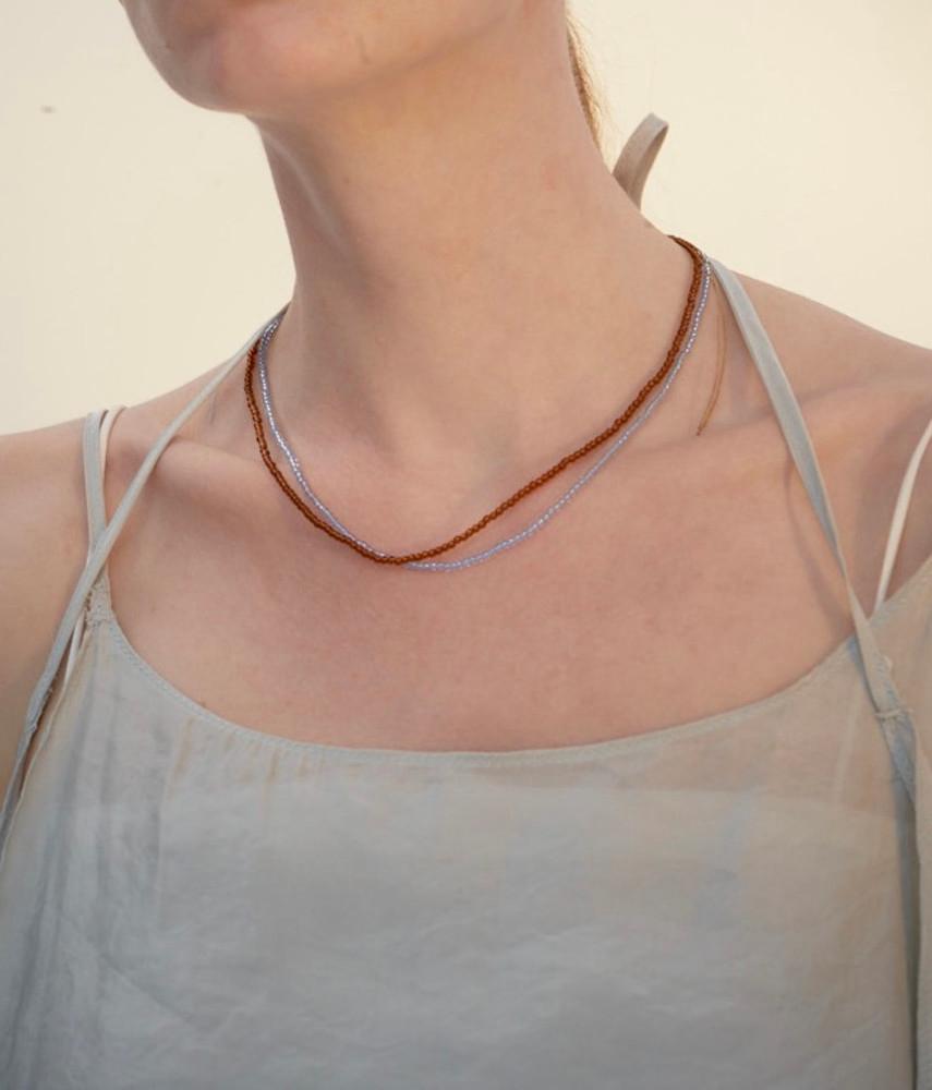 ( 네이비 당일배송 ) / 모어댄예스터데이 비즈 목걸이5color