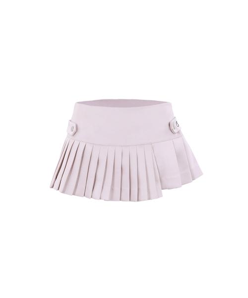 UNBALANCE PLEATS SKIRT PINK