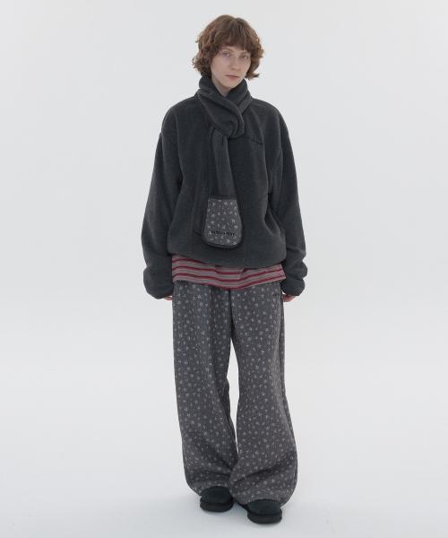 [SET] Flower fleece set up_charcoal