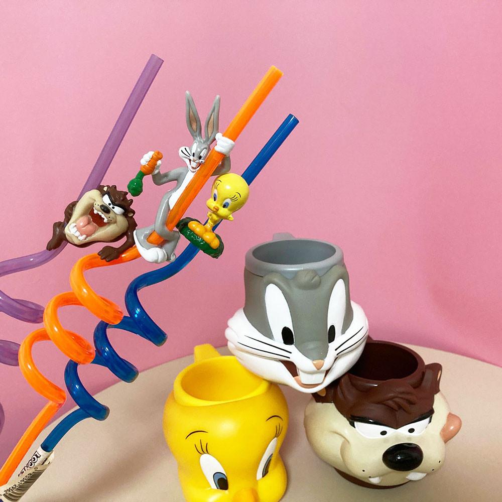 빈티지 디즈니 루니툰 피규어 빨대 스트로우