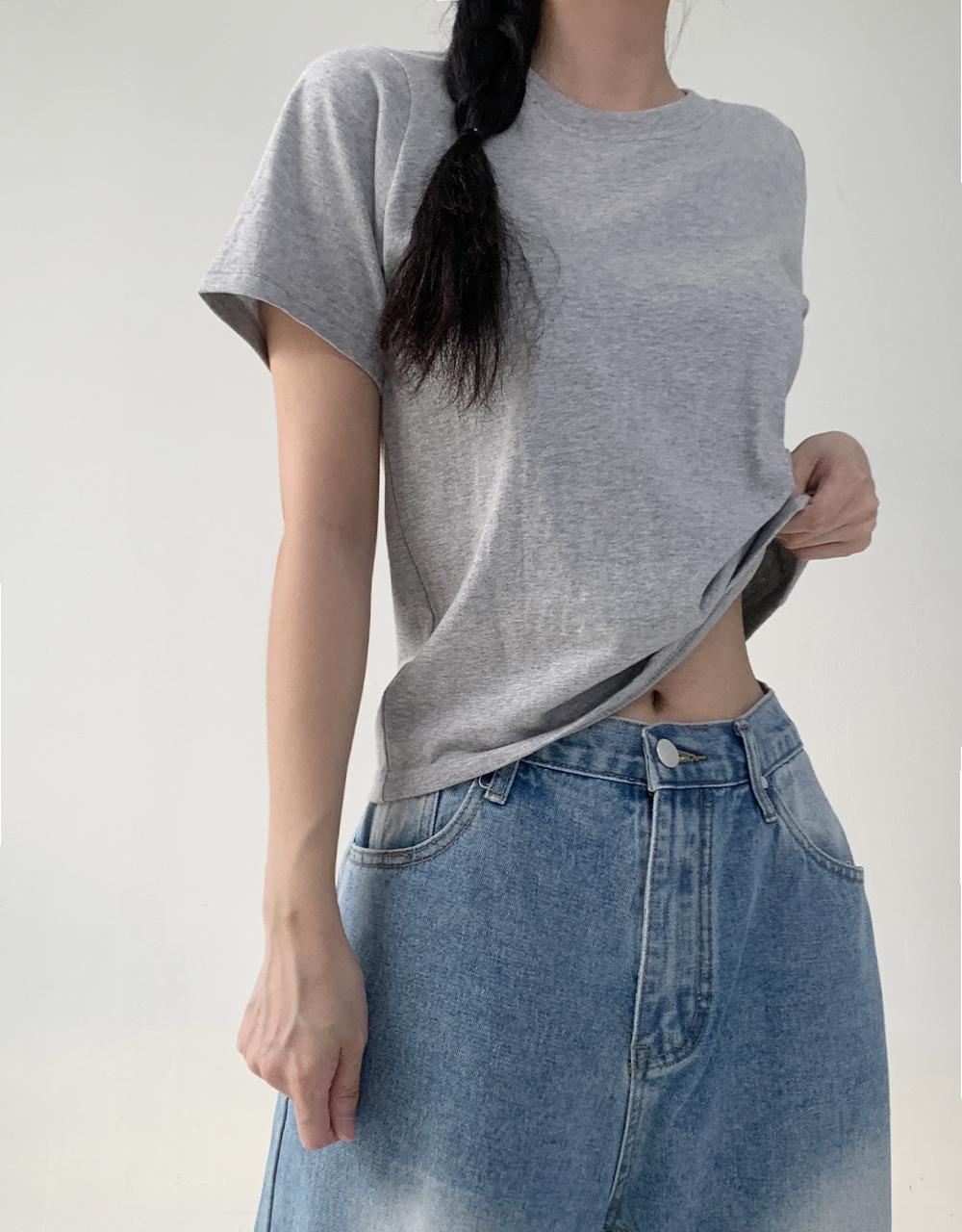 [핏보장/8colors] 데이 무지 세미 크롭티 (8 colors)