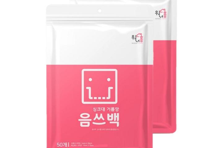 옥수수전분 생분해 싱크대 거름망 음쓰백 2팩(100매),음쓰망 음식물쓰레기 배수구망