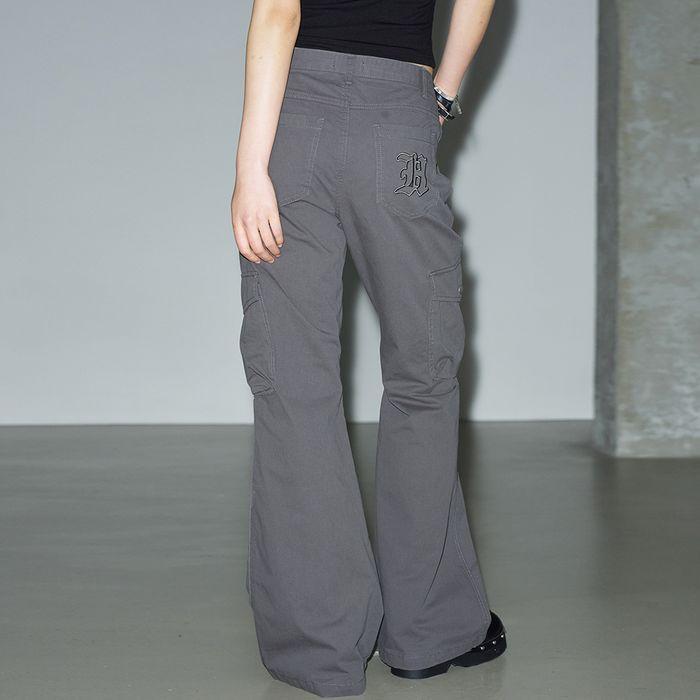 피그먼트 부츠컷 카고 팬츠 [스모크 그레이]