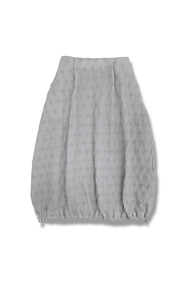 Flower embroidery Balloon Skirt (Light gray)