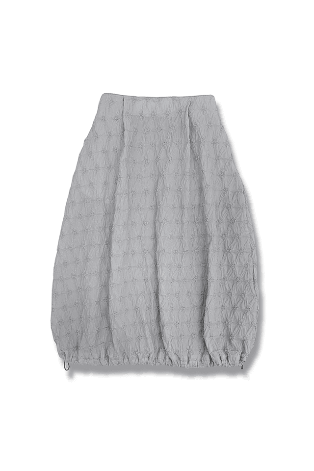 Flower embroidery Balloon Skirt (Light gray)