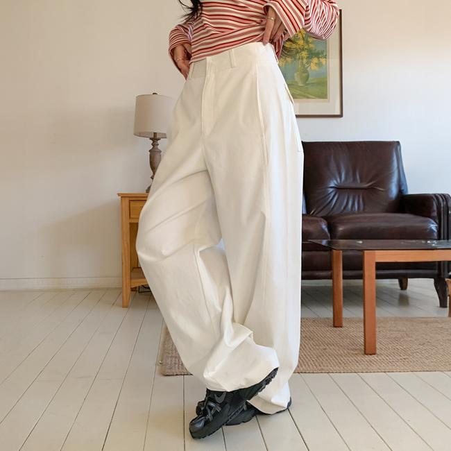 니썸 [컬러추가✨최고트렌디💕시즌최고핫템/체형커버/하비커버/커브드팬츠/와이드팬츠/코튼팬츠]브로든와이드코튼팬츠 - 6color